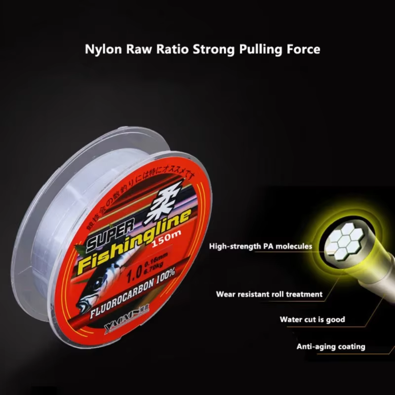 Líneas de Pesca Superfuertes Multifilamento 100/150/200/300/500m Nylon Transparente — imagen 6