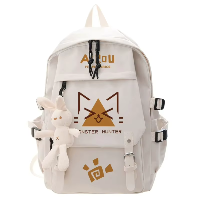 Mochila de Anime Monster Hunter con Gato para Adolescentes, Mochila Escolar para Estudiantes, Bolsa de Libros con Bolsillo para Niñas y Niños — imagen 3