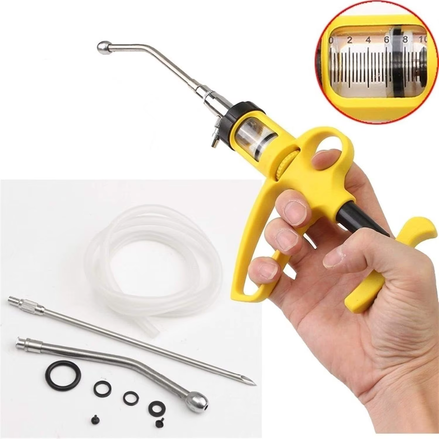 5ml/10ml Automatic Veterinary Continuous Syringe Injector Animal livestock Injection For Cattle Chicken Pig Sheep Cow Poultry