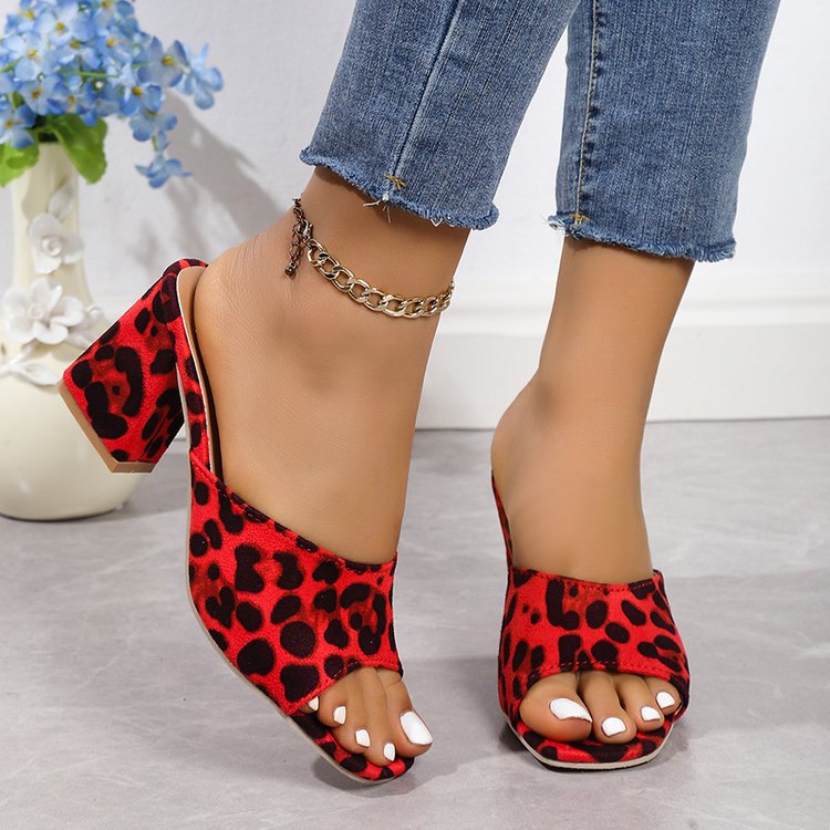 Zapatos de Verano con Punta Cuadrada y Tela de Cuero para Mujer - Sandalias con Alto Chunky — imagen 7