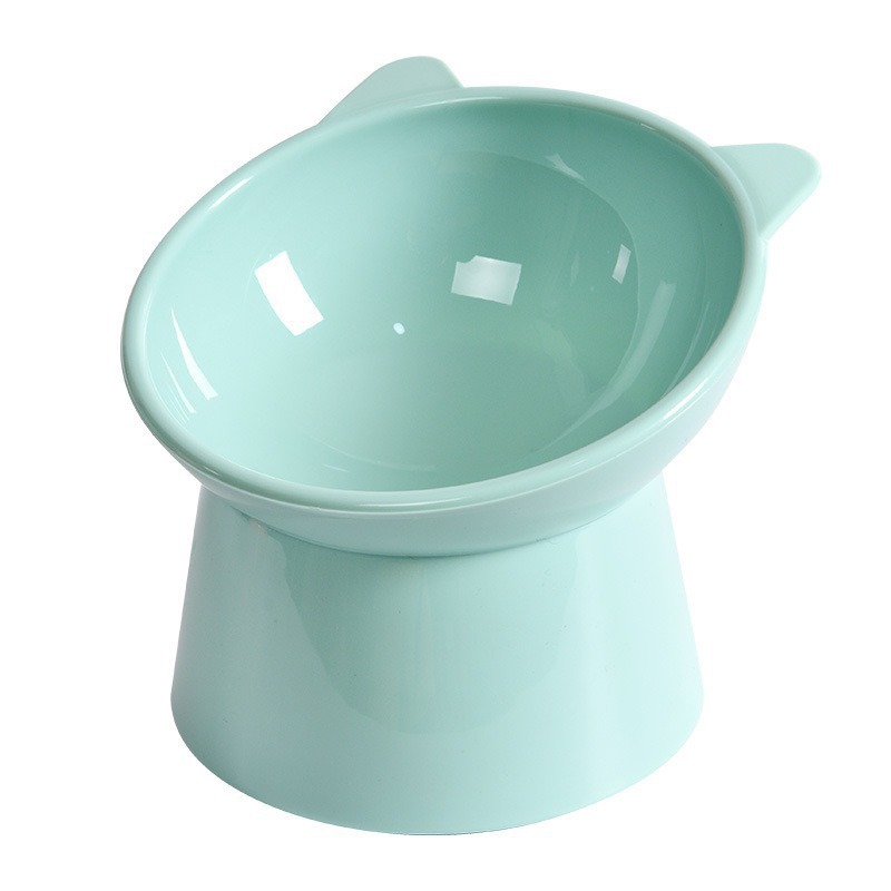 Elevated Cat Bowl with Tilted Neck Protection, Anti-Tip Plastic Feeding and Watering Bowl for Pets — image 9