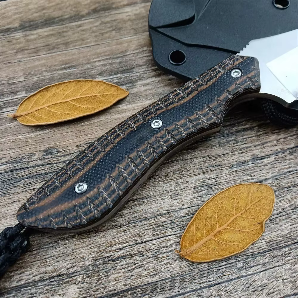 Multifunctional outdoor hiking mountaineering fixed-blade knife 8Cr13Mov blade G10 handle portable camping fishing knife — image 4