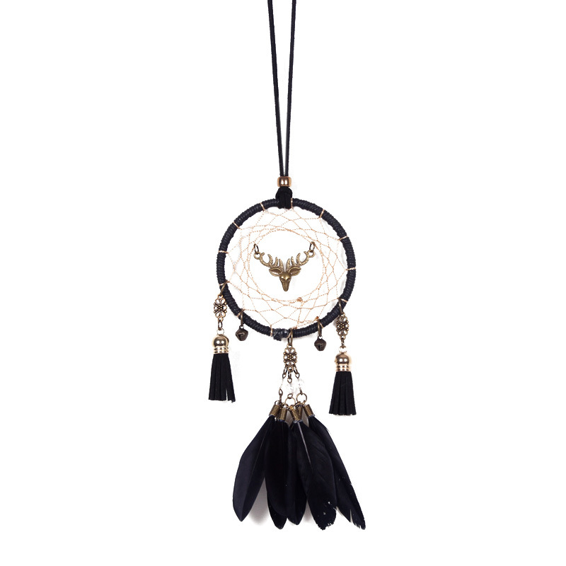 Car Pendant Deer Head Dream Catcher Car Creative Car Interior Decoration Rearview Mirror Pendant — image 5