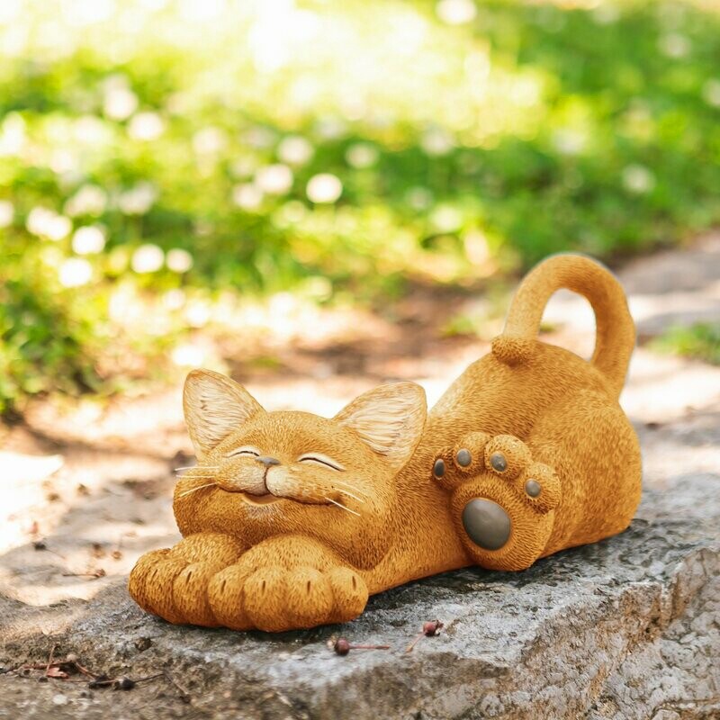 Gato Sonriente Jardín Patio de Resina — imagen 6