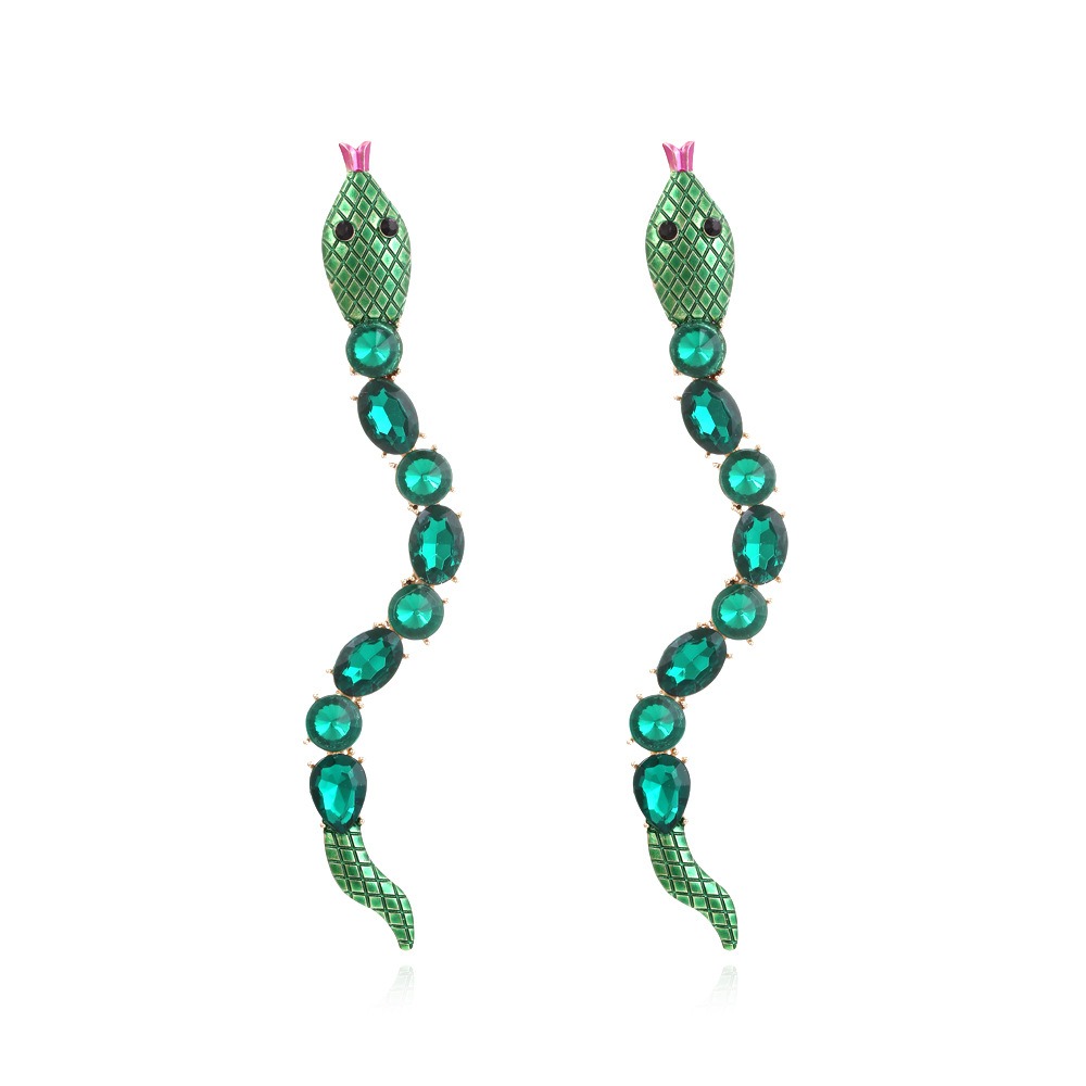 Auriculares de serpiente colorida en forma de diamante, estilo elegante y ligero para mujeres — imagen 3