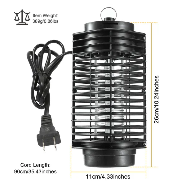 Zapador Eléctrico de Insectos Luz UV Lámpara Atrapa Voladores Cazador de Plagas — imagen 2