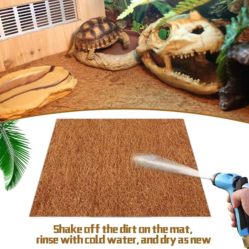 Reptile Carpet Natural Coconut Fiber Coir Mat Pets Terrarium Substrate Liner Flooring Supplies for Lizard Snake Bunny Tortoise — image 5