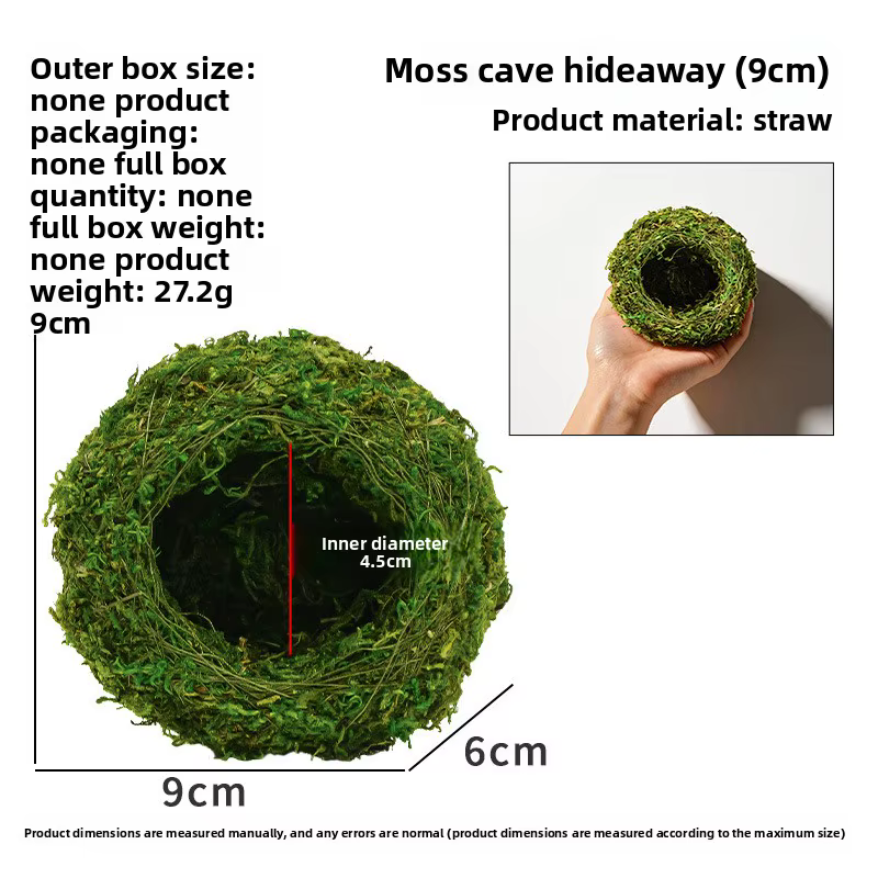 Cueva de Humedad para Reptiles – Refugio con Retención de Hidratación para Serpientes y Geckos Leopardos, Decoración de Terrario Natural de Musgo para Configuraciones Bioactivas — imagen 4