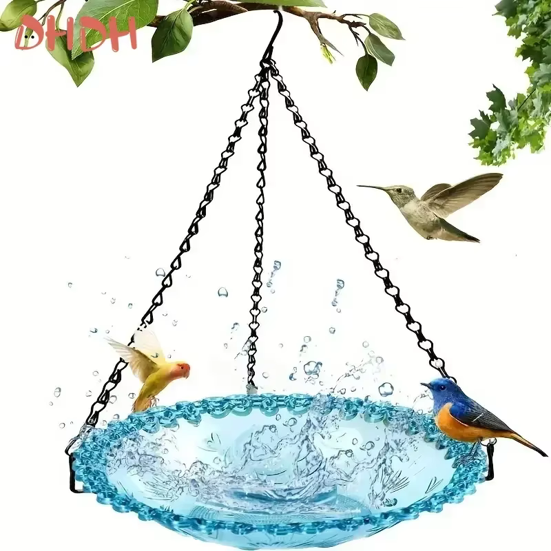 New Bird Flower Shaped Hanging Bird Feeder Birdbath For Garden Yard Farm Supplies Hummingbird Feeder Supplies Birdbath Bird Bath — image 6