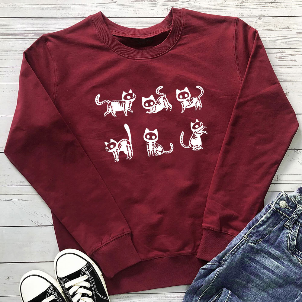 Skeleton Cat Printed Hoodie — image 8