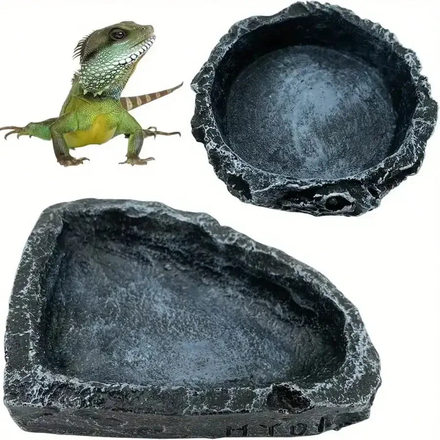Bolsas de Alimentación y Agua Realistas con Apariencia de Piedra Seguras y Duraderas Ideales para Dragones Barbudos y Otros Reptiles Pequeños — imagen 1
