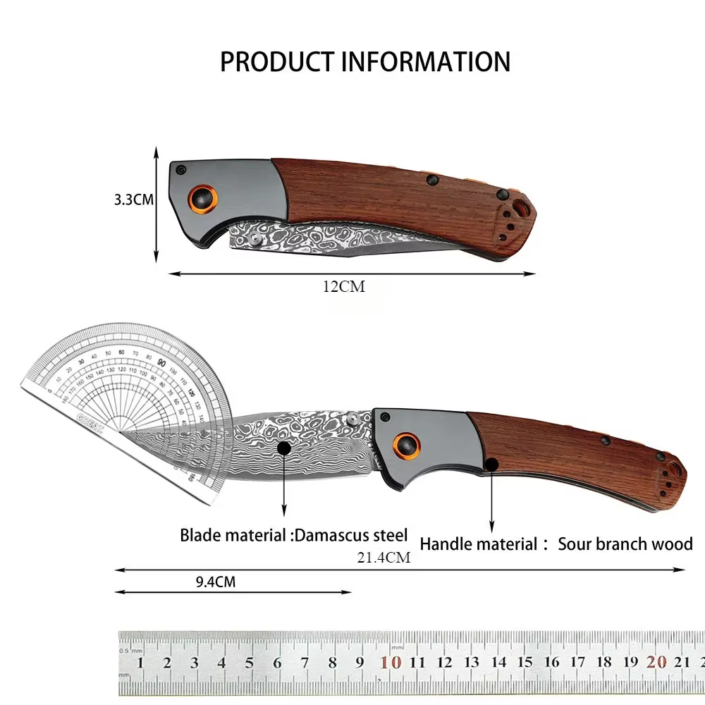 BM 15080 Folding EDC Knives Damascus/S30V Blade Wood/G10 Handles Hunting EDC Outdoor Camping Survival Tactical Pocket Multitools — image 6