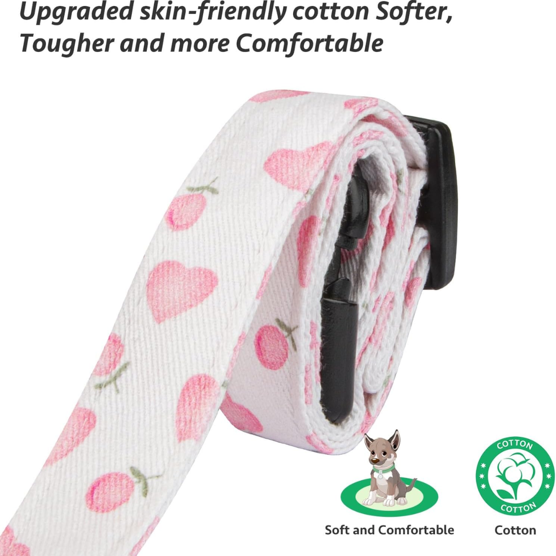 Collar de Perro Rosa y Blanca Corazón con Pendiente - Corte Único para Perros Adorables — imagen 2