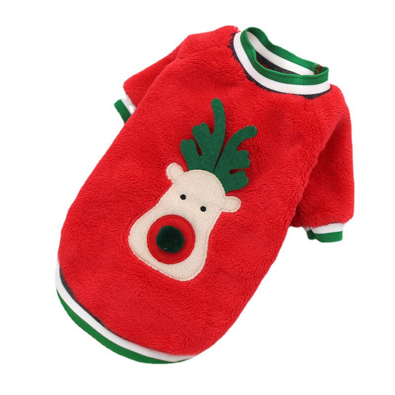 Pet Christmas Clothes Coral Down Dog Sweater Dog Goes Out Christmas Clothes Cats — image 3