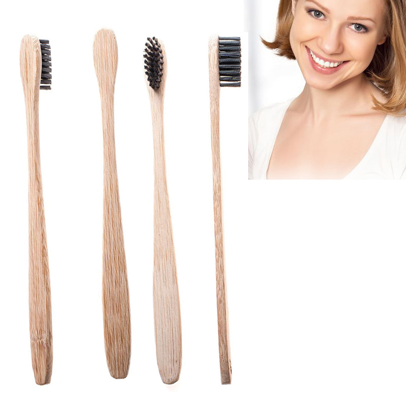 Bamboo Toothbrush with Charcoal Bristles Natural Dental Care for Home Family Travel — image 5