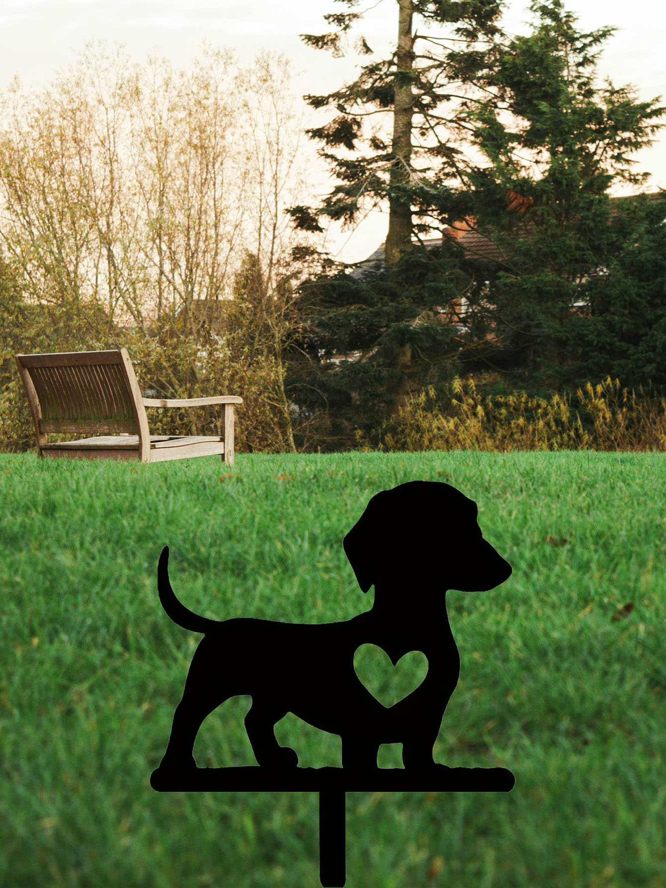 Silueta de Perro Adorable para Jardín - Decoración Exterior de Madera Solida para Patio y Jardín — imagen 3