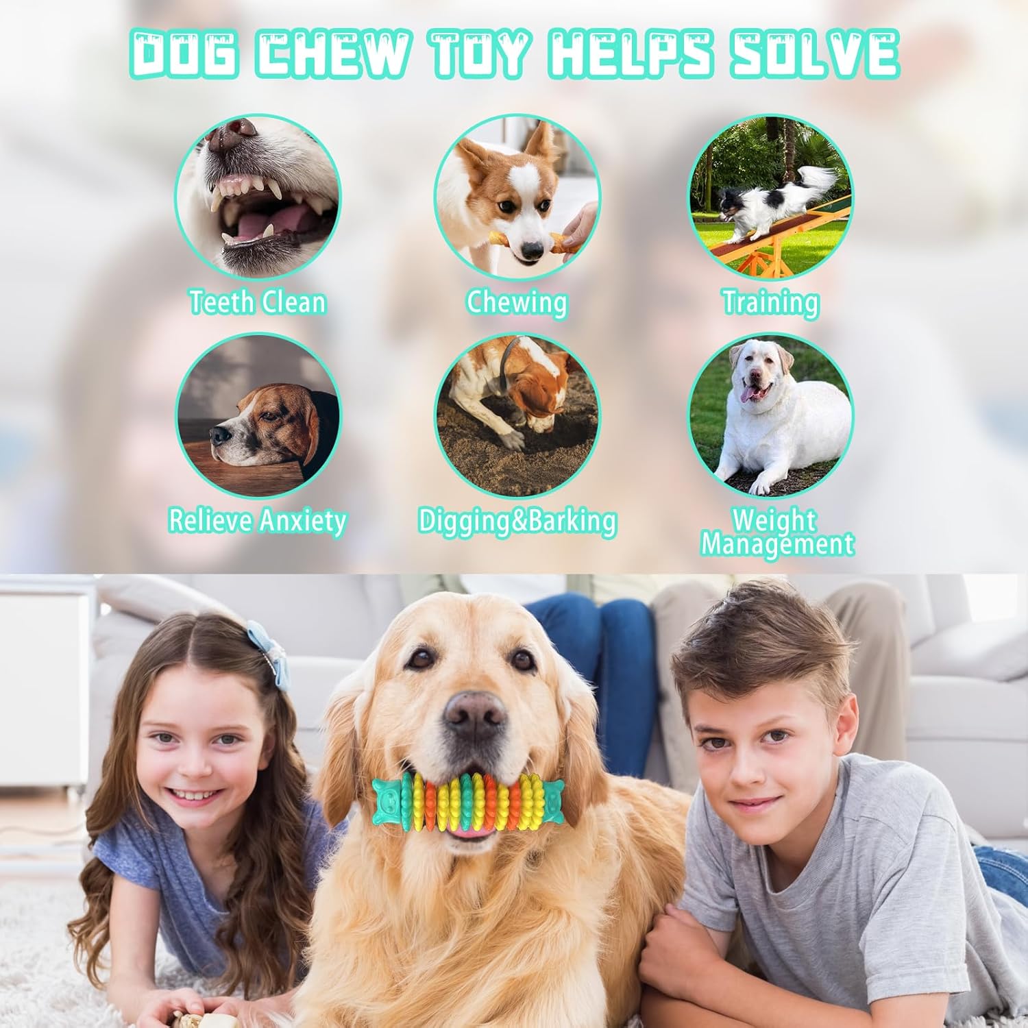Dog Chew Toys For Aggressive Chewers Durable Dog Toys For Large Medium Small Breed Dogs Rubber Indestructible Dog Teething Toys Tough Interactive Outdoor Dog Toys For Entertainment — image 5
