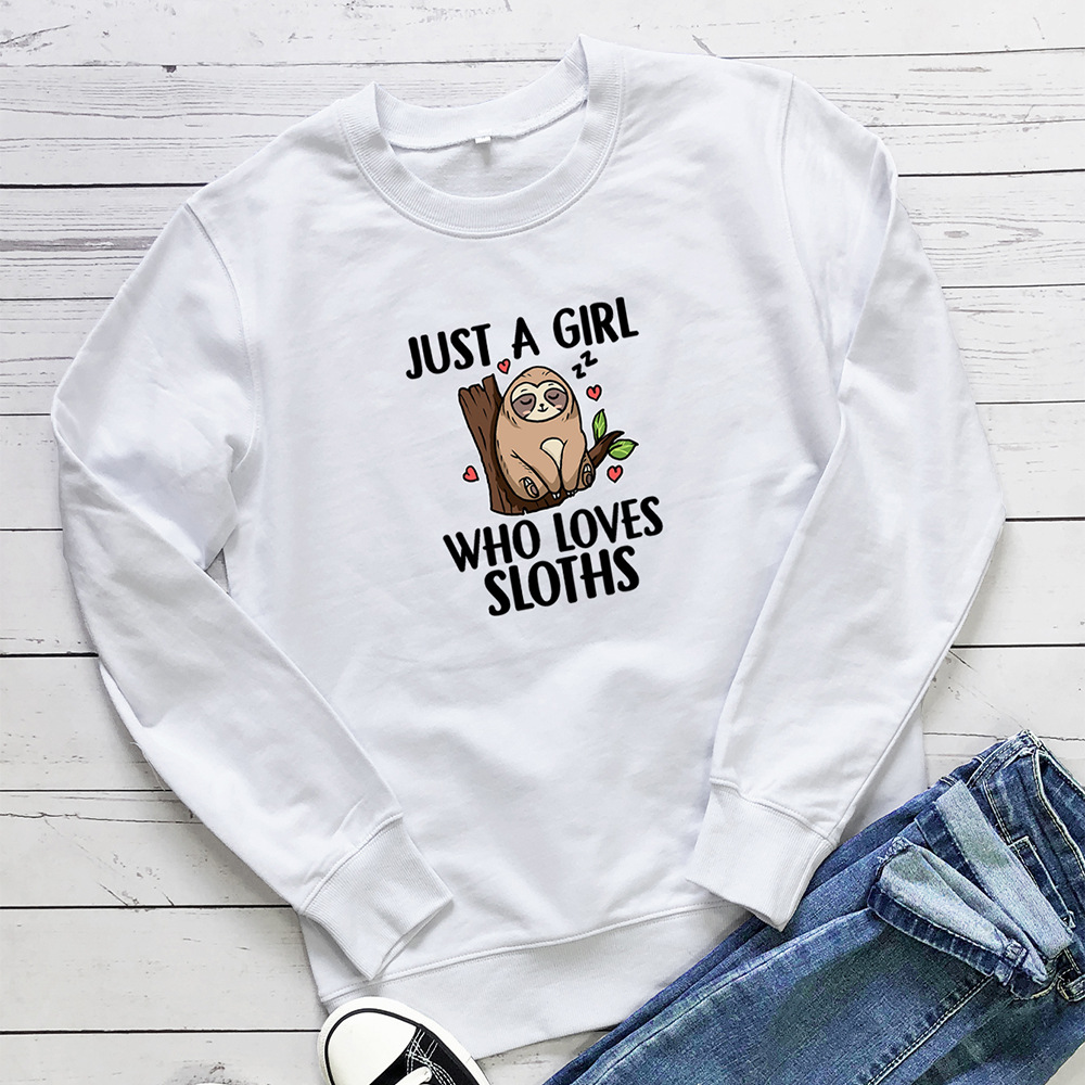 Just A Girl Who Loves Sloths printed hoodie — image 3