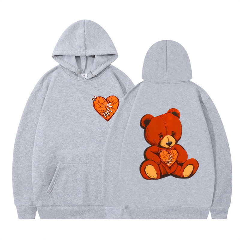 Style Teddy Print Long Sleeve Hooded Sweatshirt — image 12
