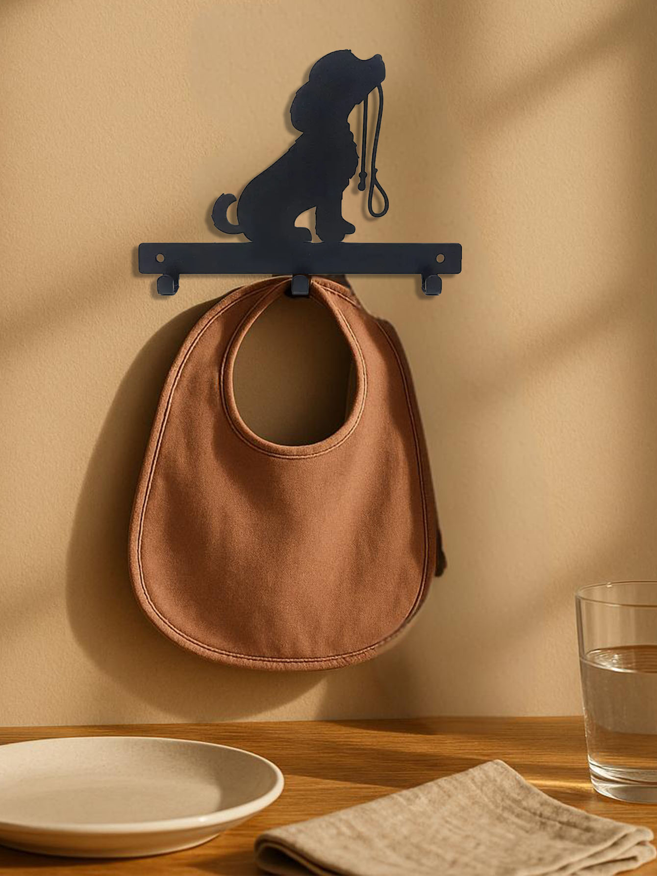 Cadena de Perro con Soportes de Madera para Colgar en Pared con Ganchos — imagen 6