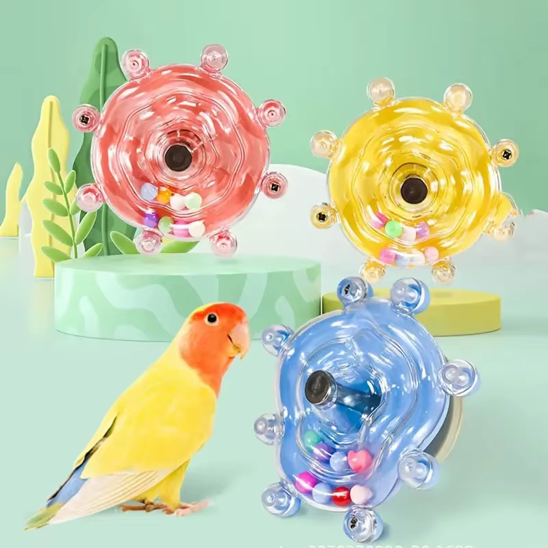 Juguetes Interactivos para Loros - Repostero de Alimentos Giratorio para Estimulación Mental y Entretenimiento — imagen 4