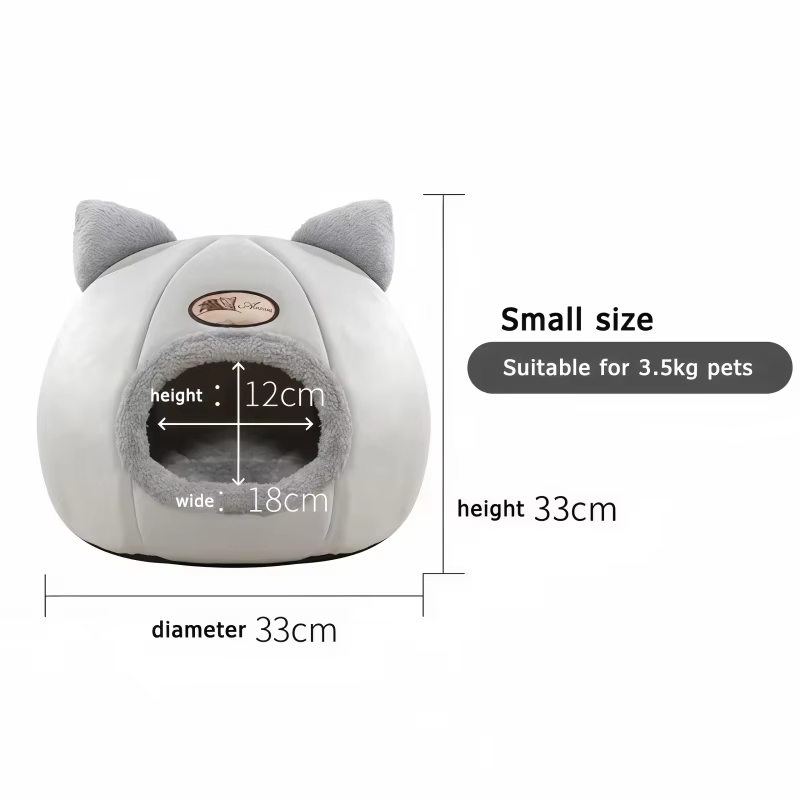 Lovely Cat Pet Dog Cat Beds Nest Deep Sleep Pets Tent Soft Comfortable Semi-enclosed Cat Nest Kennel Autumn Winter Pet Supplies — image 4