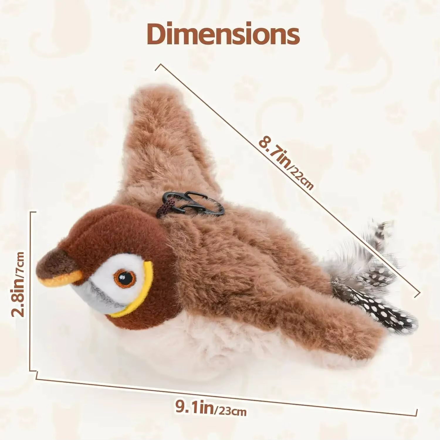 New Simulated Bird Cat Toy Interactive Toys Dog Rechargeable Chirping Flapping Bird(no Flying) Touch Activated Plush Toy Pet — image 4