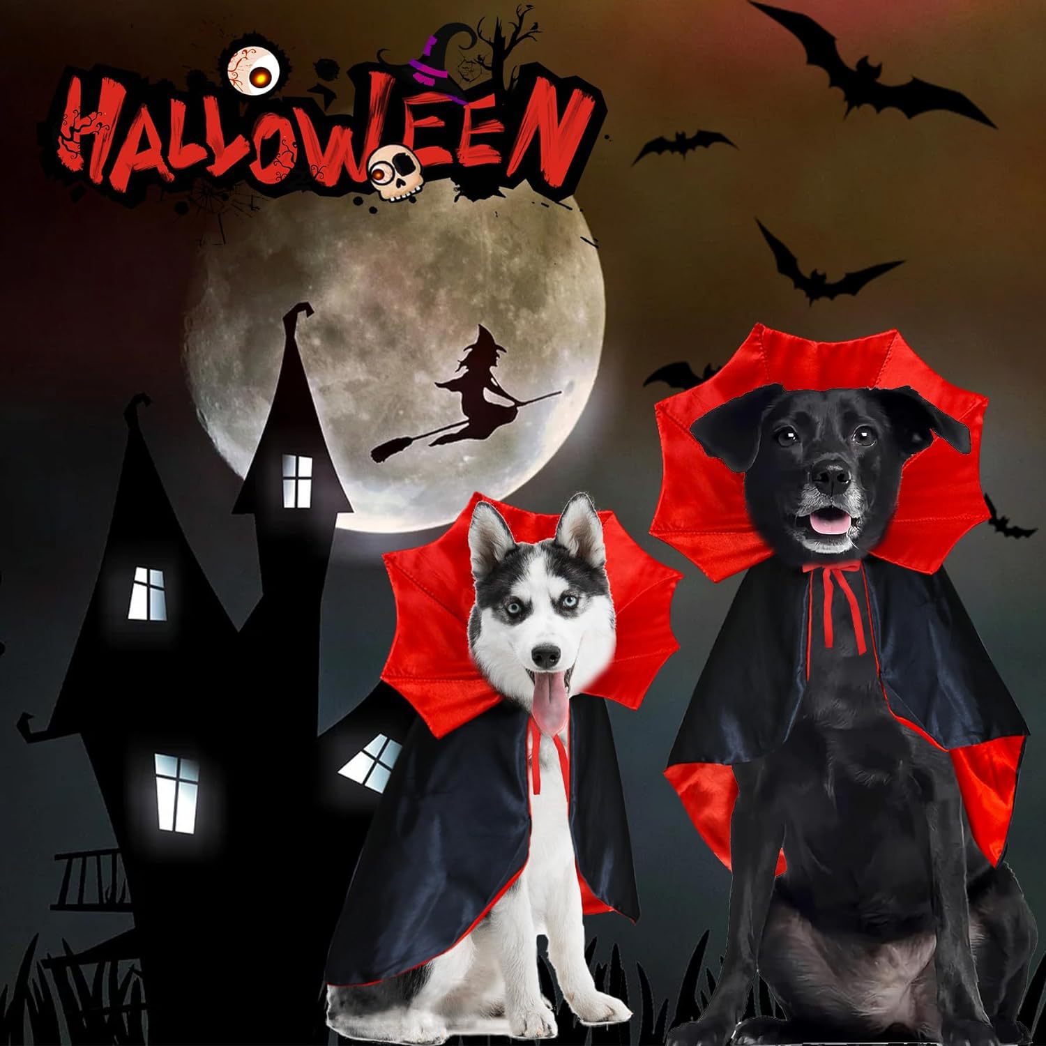 Disfraz de murciélago divertido para gatos, perros y mascotas para Halloween — imagen 6