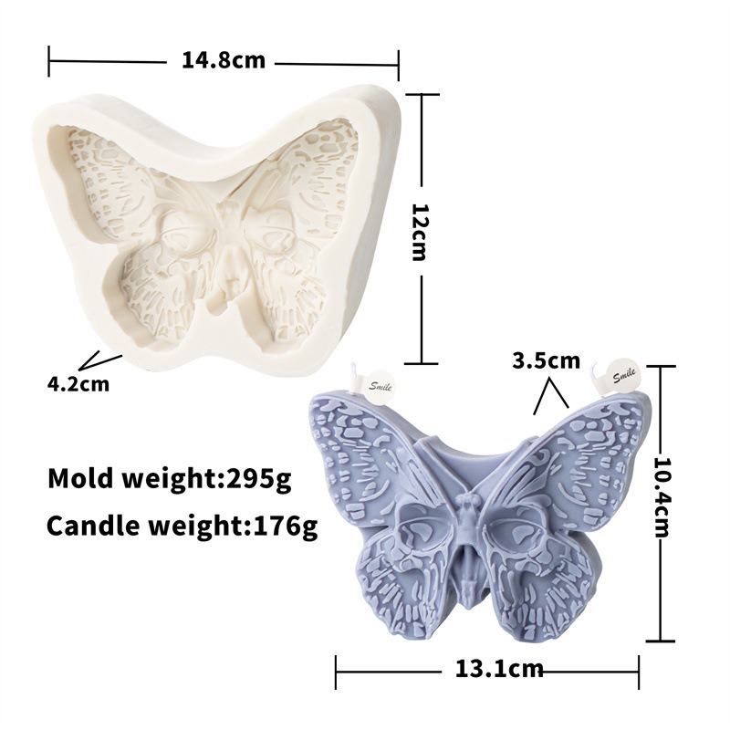 Silicone Angel Butterfly Embossed Pattern Candle Mold Halloween Skull Butterfly Baking Cake Mold Decoration Mold — image 2