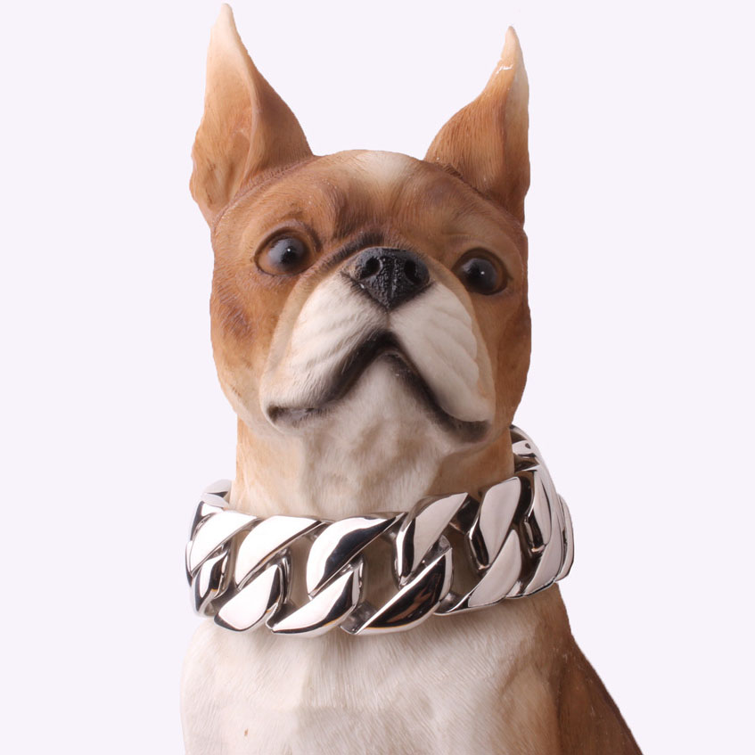 Stainless Steel Dog Collar Dog Necklace Gold Dog Chain Fierce Dog Castro Bully Doberman Bulldog Dog Chain — image 6