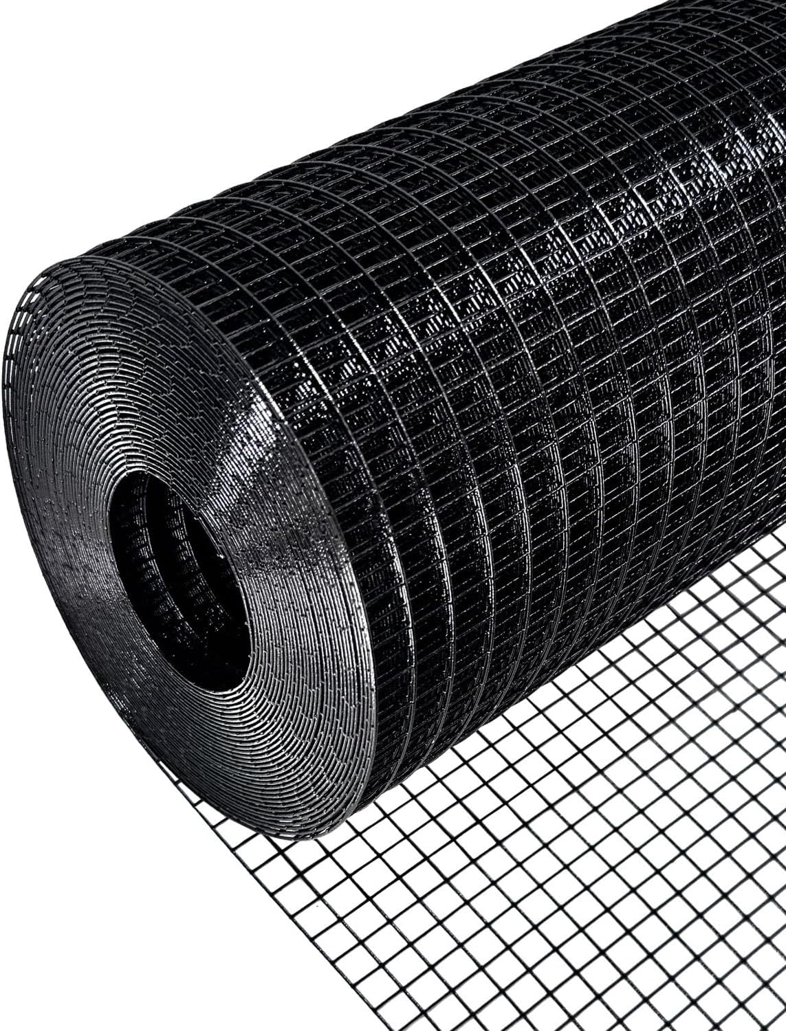 Malla de Alambre Negro 5 m x 50 m, 19 Gauge 1/2 pulgada Malla de Alambre de PVC Vinilo Negra Sellado a Fuego para Cauce de Pollos Redes de Pájaros Cubiertas de Gallinero Alambre de Malla de PVC Negro — imagen 1