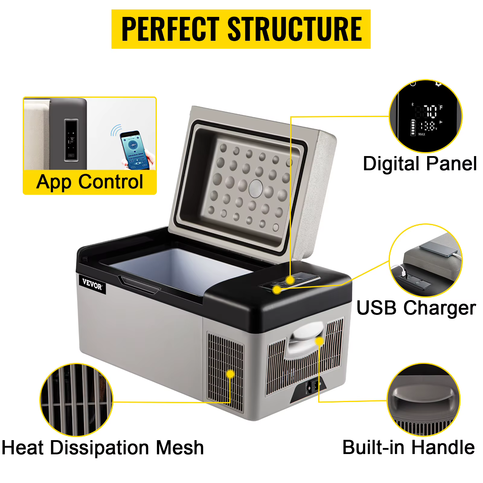 SucceBuy 15L - 55L Car Refrigerator Mini Fridge Freezer Portable Compressor Cooler DC 110-240V Ice Box for Camping RV Travel — image 5