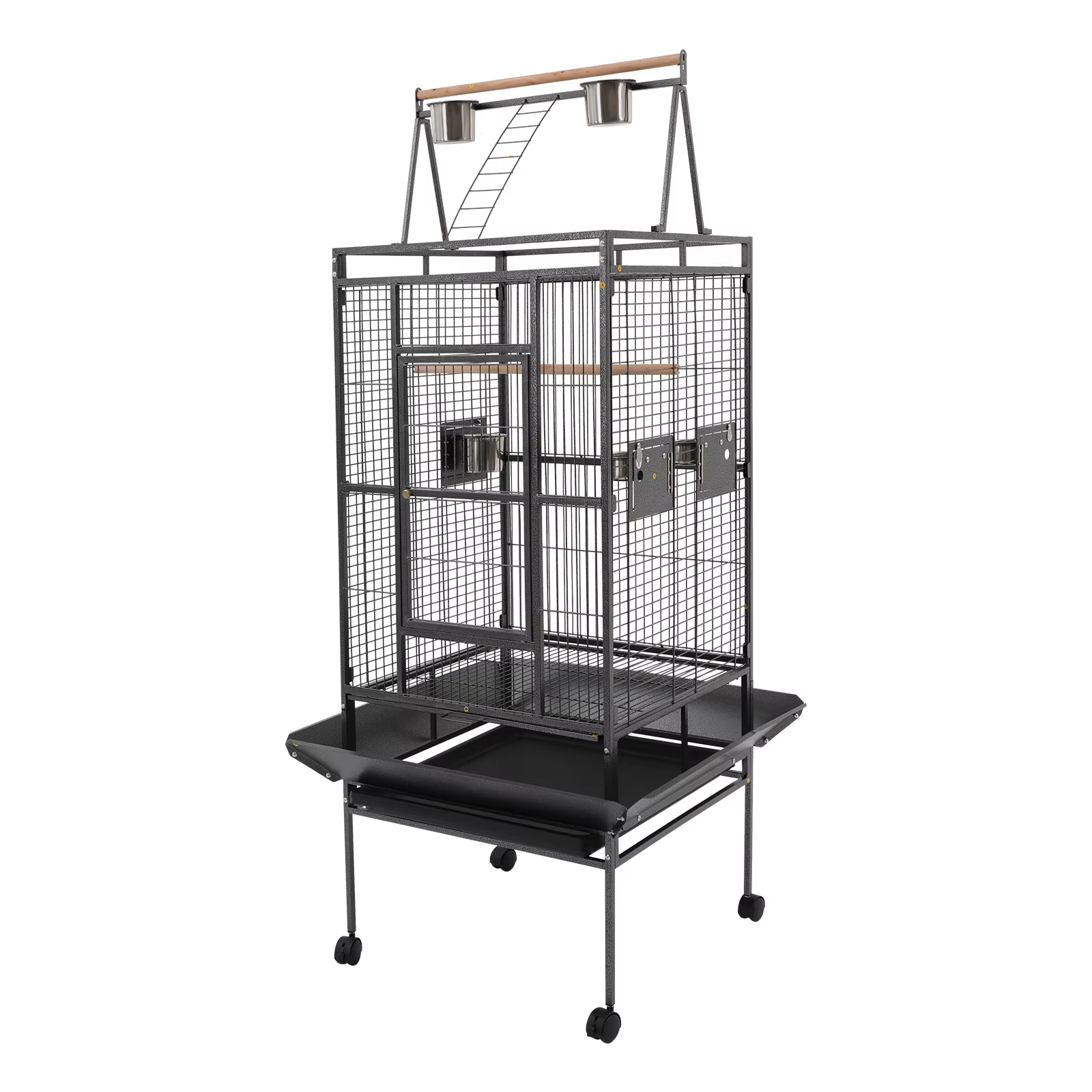 Cage de Rollado Grande para Loros con Ruedas Bloqueables, Hogar Metálico Espacioso para Aves de Medio Tamaño, Jaula Segura para Loros en Indoors y Outdoors — imagen 8