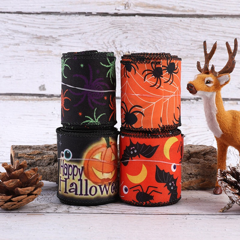 Creative Halloween spider print ribbon Halloween party decoration ribbon DIY decoration ribbon material — image 8