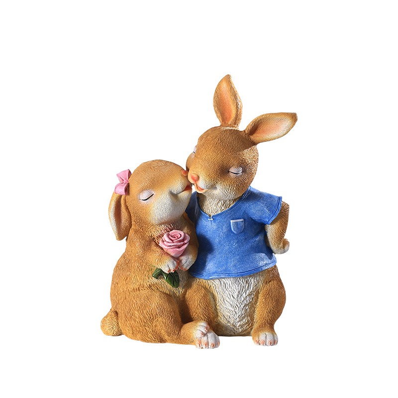 Garden Cartoon Couple Rabbit Koala Decoration Outdoor — image 1