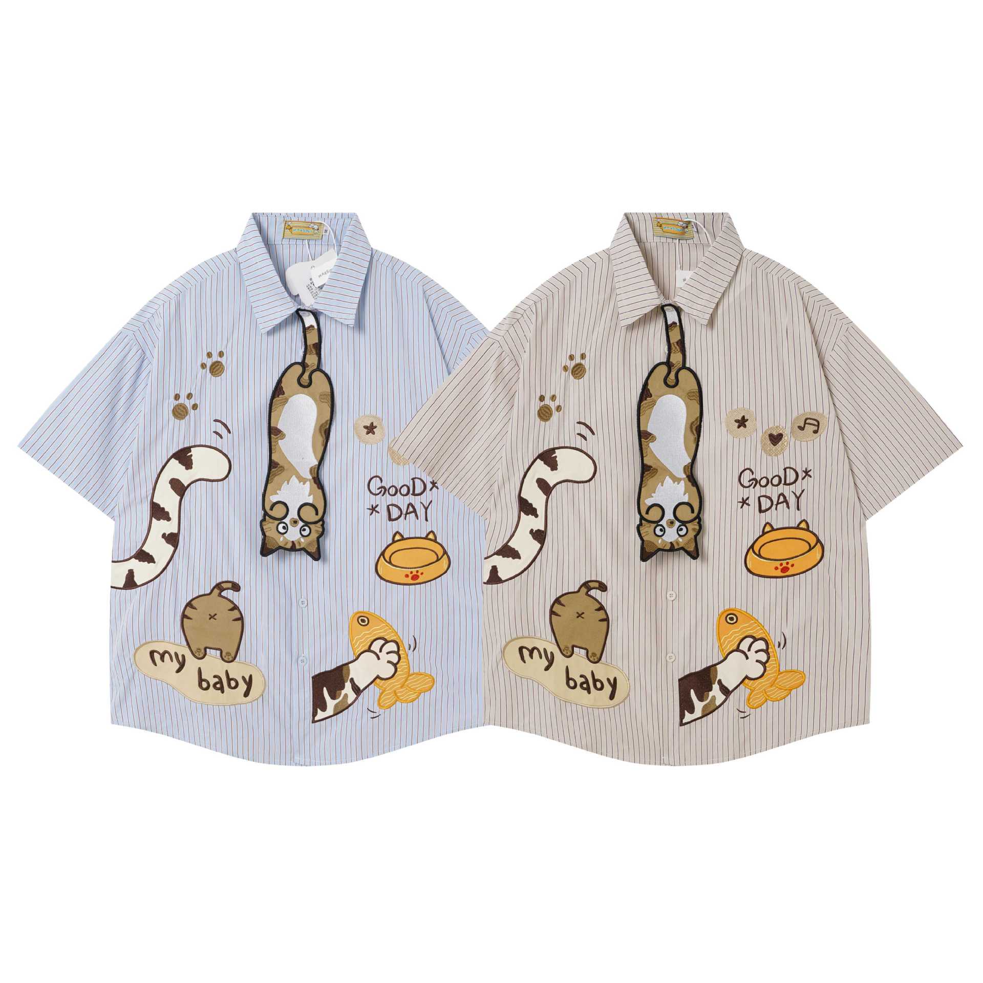 Cat Fishing Embroidered Short Sleeve — image 6