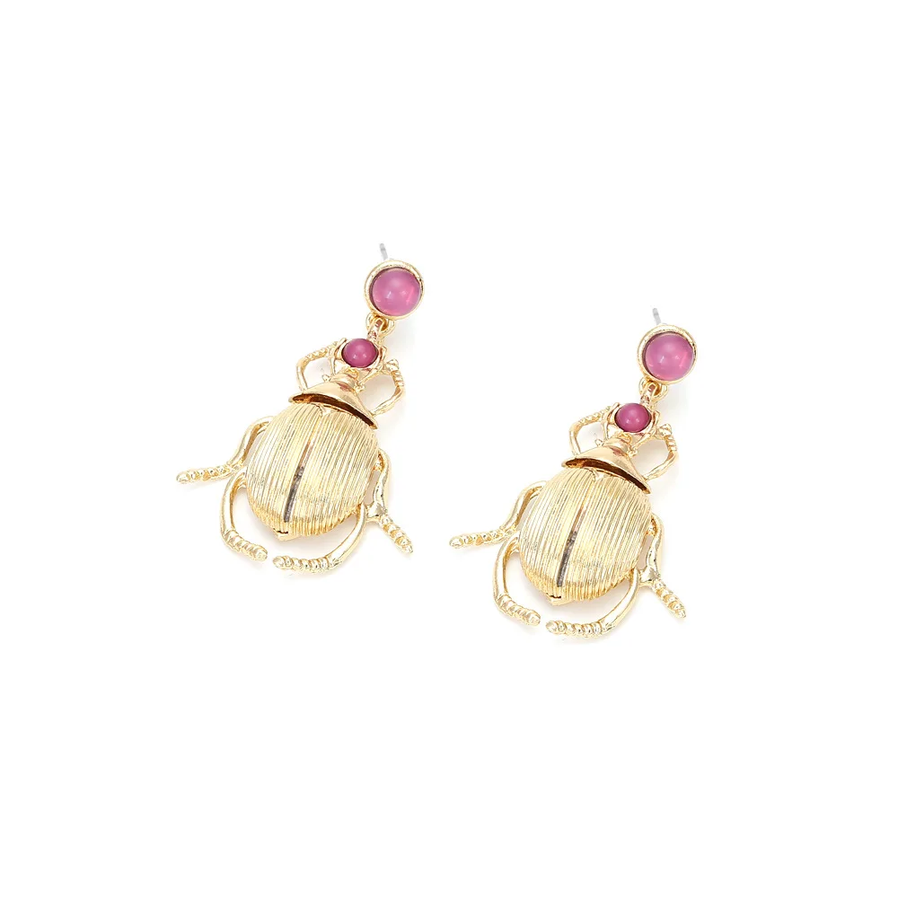 Exaggerated Metal Beetle Earrings for Women Punk Simple Animal Geometric Drop Earrings Accessories Jewelry Gifts — image 5