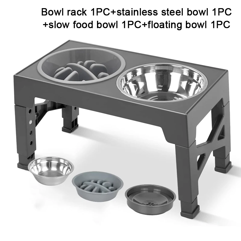 Elevated Dog Feeder with Adjustable Raised Stand, Slow Food Bowl, Water Feeders for Large and Medium Dogs — image 7