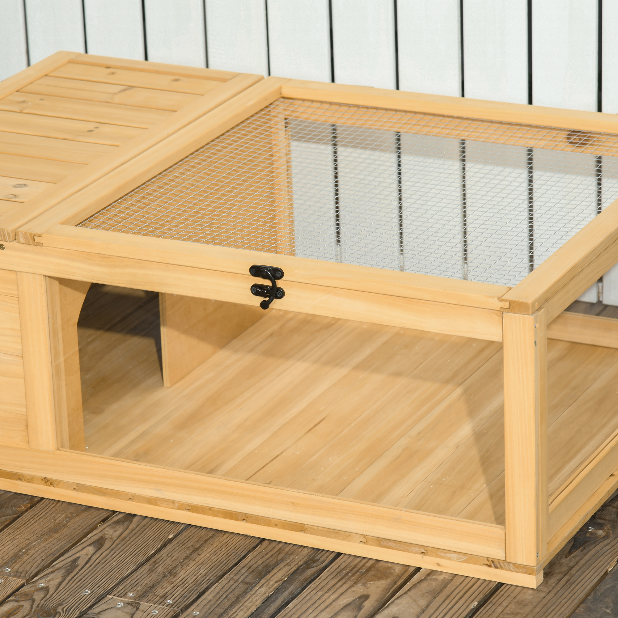 Caja de Madera para Reptiles con Acceso Superior para Tortugas, Lagartos, Serpientes Amarilla — imagen 8