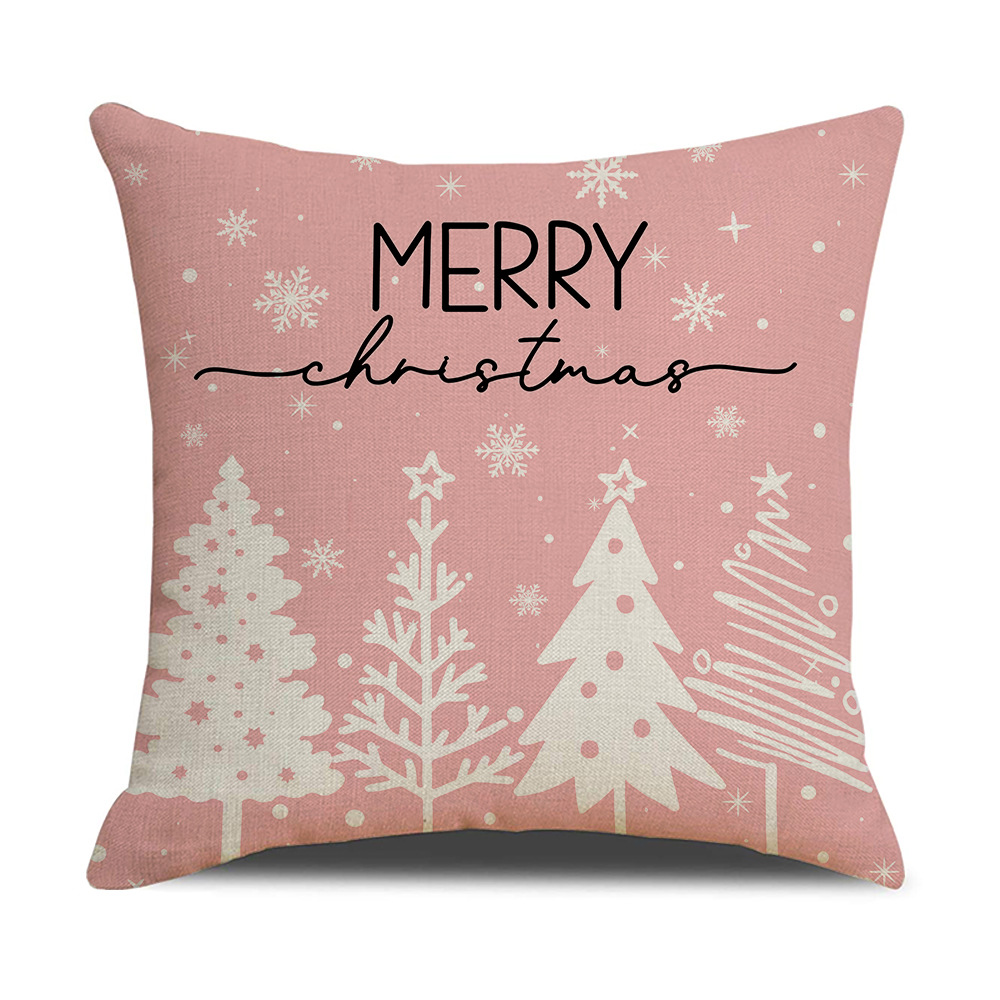 Pink Dog Christmas Snowman Pillow Cover Amazon Home Sofa Cushion Cover Holiday Pillow — image 4