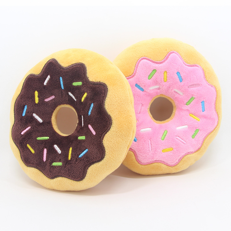 New Donut Pet Plush Toy 15cm Donut Christmas Series Dog Sound Toy — image 6