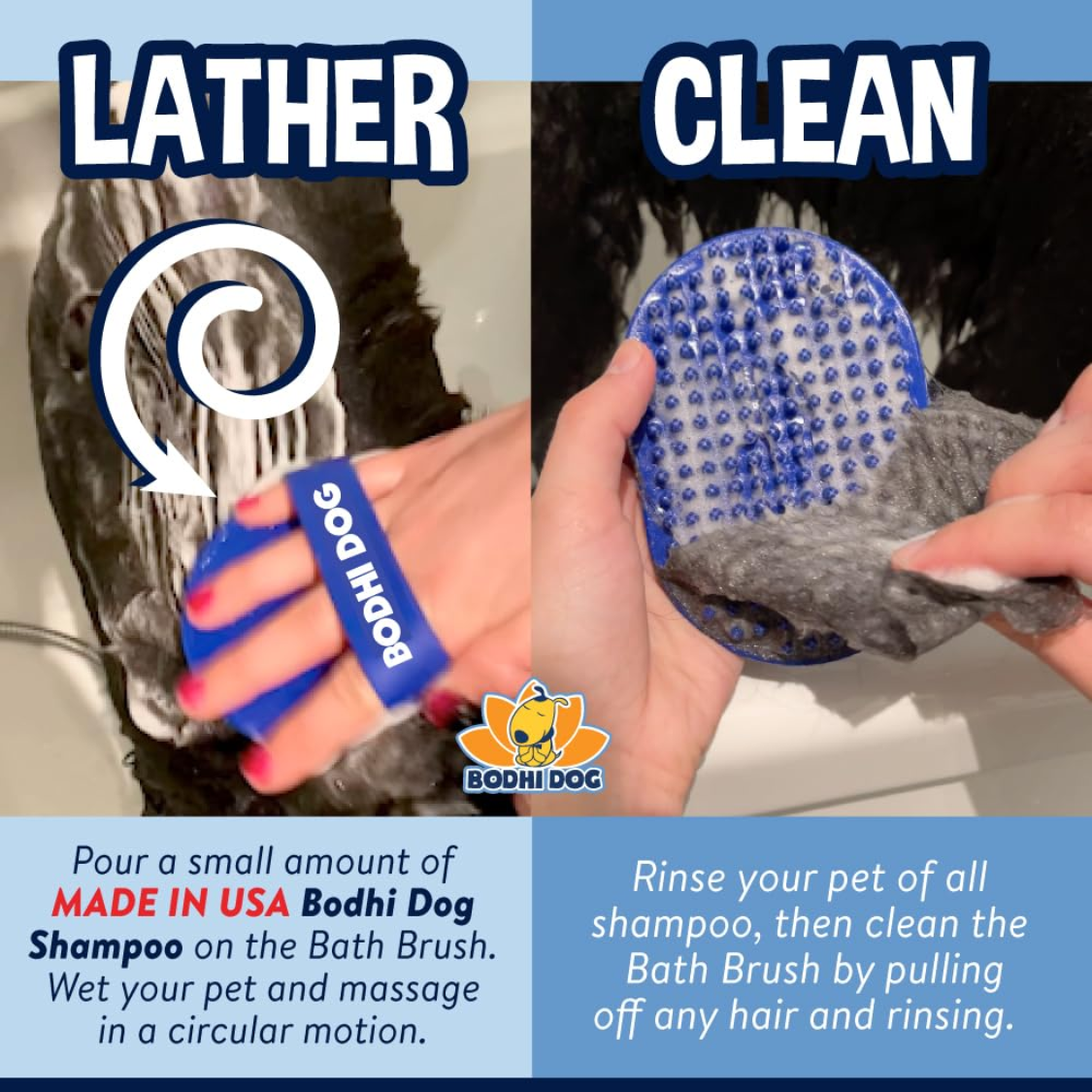 Cepillo de Champú para Perros y Gatos - Suministros de Aseo Canino y Felino - Cepillo para Pelo Largo y Corto - Escudilla Premium para Baño, Ducha y Rociador — imagen 3
