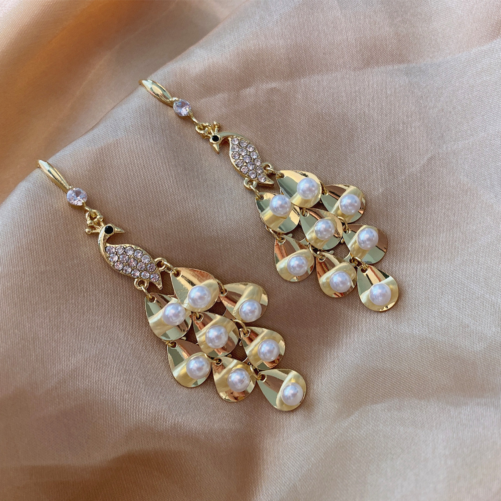 Korean Style Fashion Phoenix Super Fairy Exaggerated Earrings High-End Temperament Long Earrings New Earrings — image 4