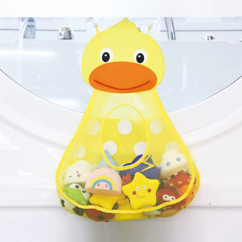Baby Shower Bath Toys Duck Little Frog Rabbit Baby Kid Toy Storage Mesh with Strong Suction Cups Toy Bag Net Bathroom Organizer — imagen 4