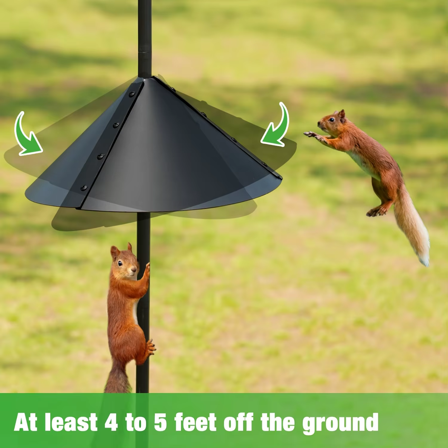 Kit de Soporte para Palomas con Pole de 80 Pulgadas - Montaje Ajustable para Colibríes, Poste Universal con 5 Ganchos, Balaústres contra Ardillas, Complementos y Platos de Alimento para Jardín — imagen 5