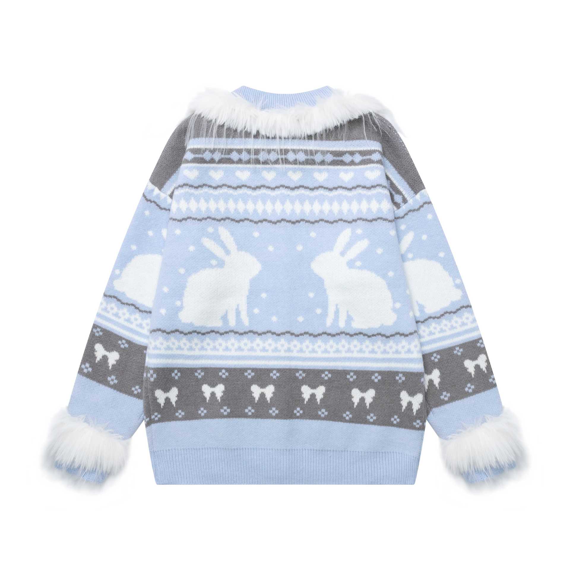 Plush collar rabbit coat — image 3