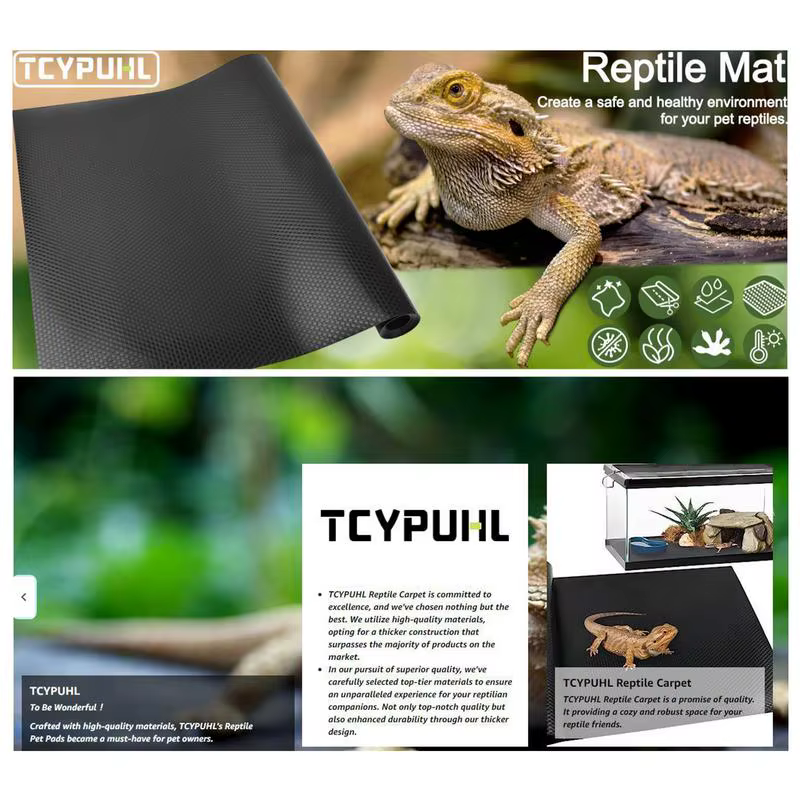 Reptile Carpet Terrarium Liner Bedding Reptile Substrate Mat Safe And Comfortable Reptile Cage Mat For Snake Gecko Lizard — imagen 5