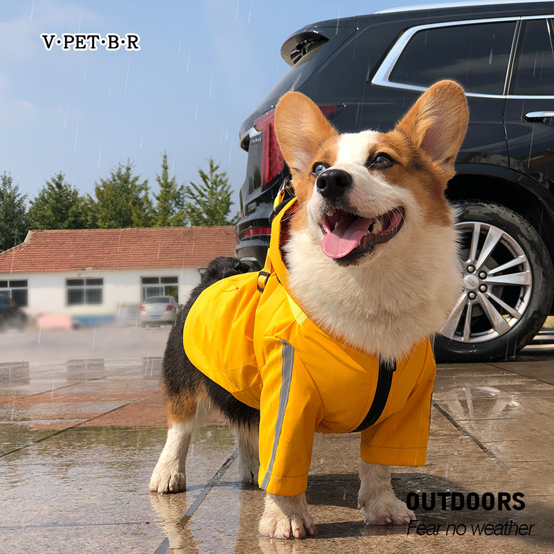 Pet Raincoat Dog All-Weather Raincoat Pu Outdoor Reflective Pet Poncho — image 3