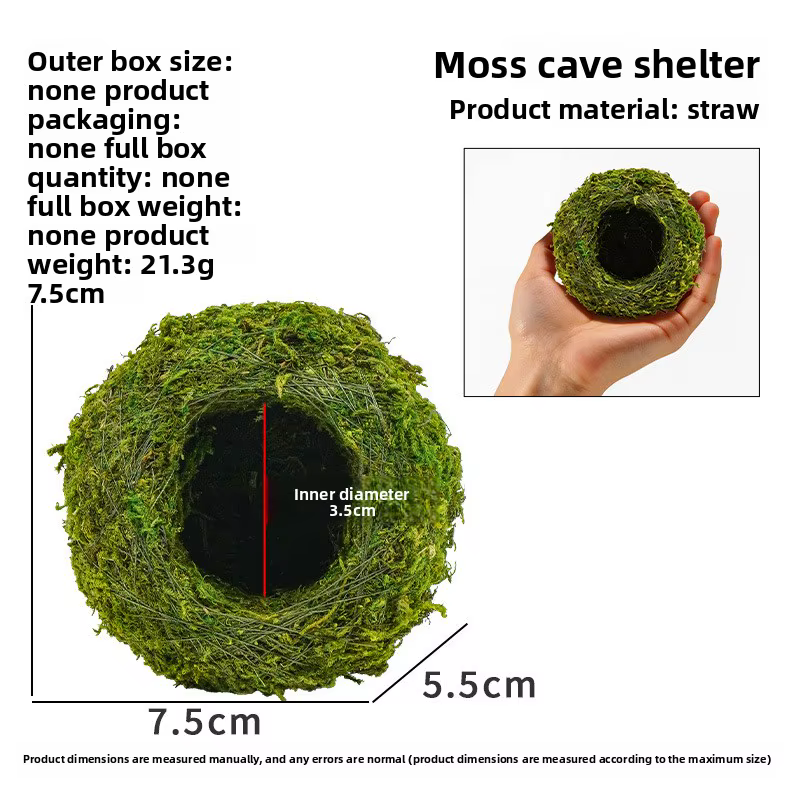 Cueva de Humedad para Reptiles – Refugio con Retención de Hidratación para Serpientes y Geckos Leopardos, Decoración de Terrario Natural de Musgo para Configuraciones Bioactivas — imagen 3