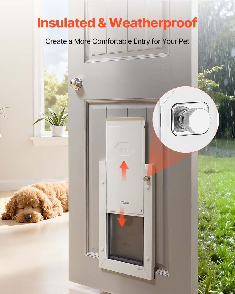 Puerta para Mascotas, Mediana, Con Dos Bisagras Magnéticas y Estructura Metálica, Fuerte y Resistente al Tiempo, Acceso Fácil para Perros en Interiores y Exteriores — imagen 2